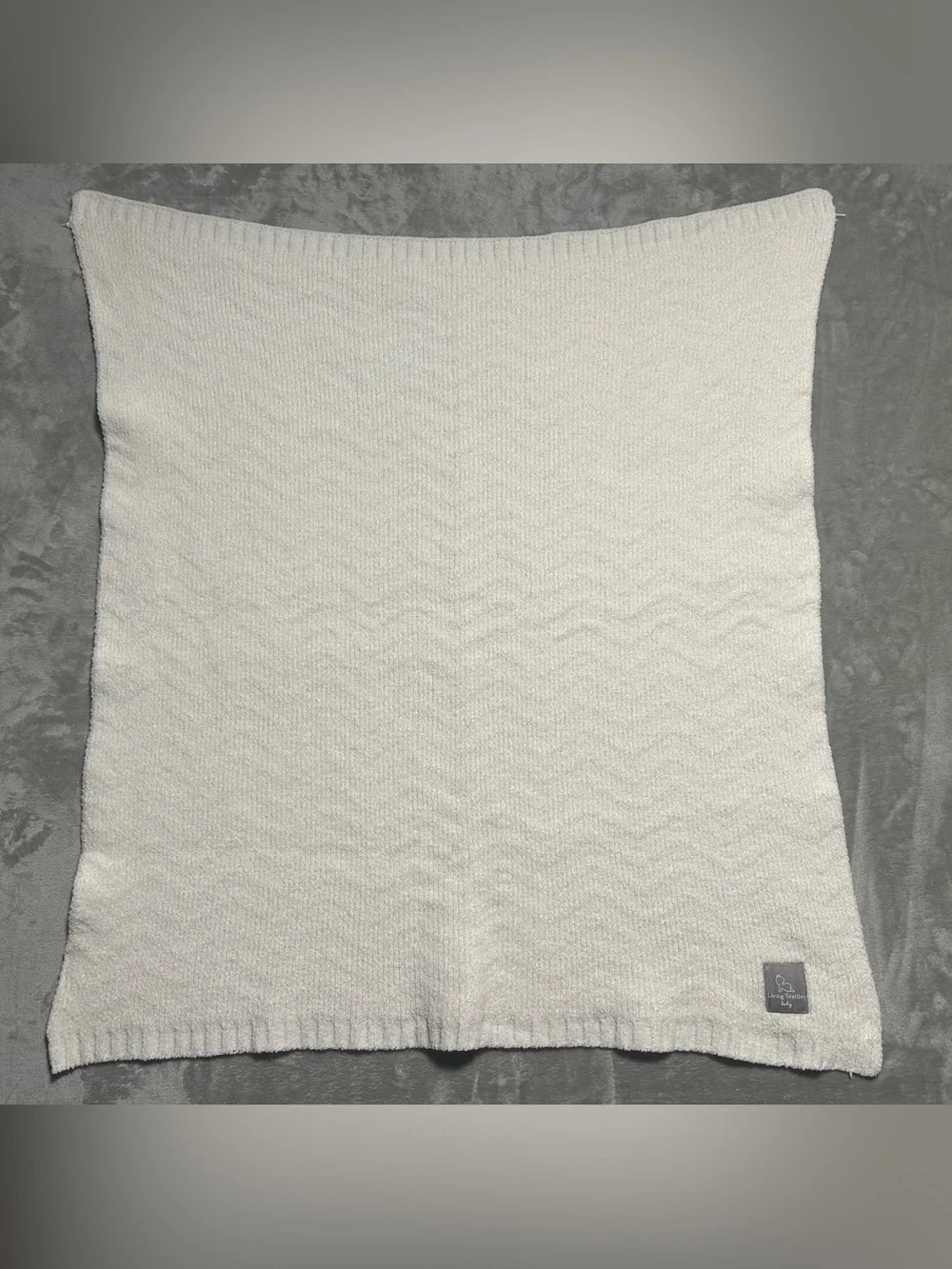 Living Textiles Baby Blanket White Square